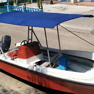 Boat custom shade cover long life, low maintenance