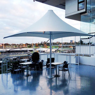architectral, umbrella, shade, large area, building, cafe, restaurant,